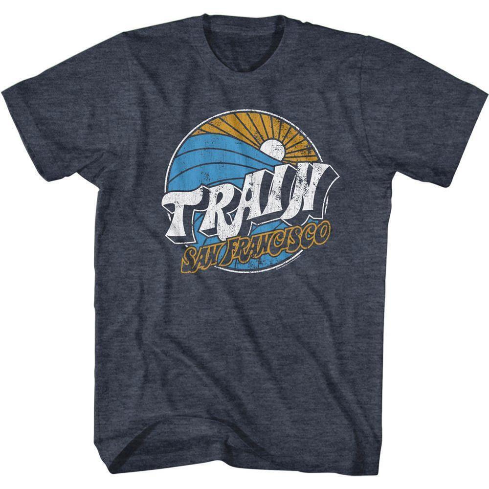Train San Francisco Train Navy Heather Adult T Shirt